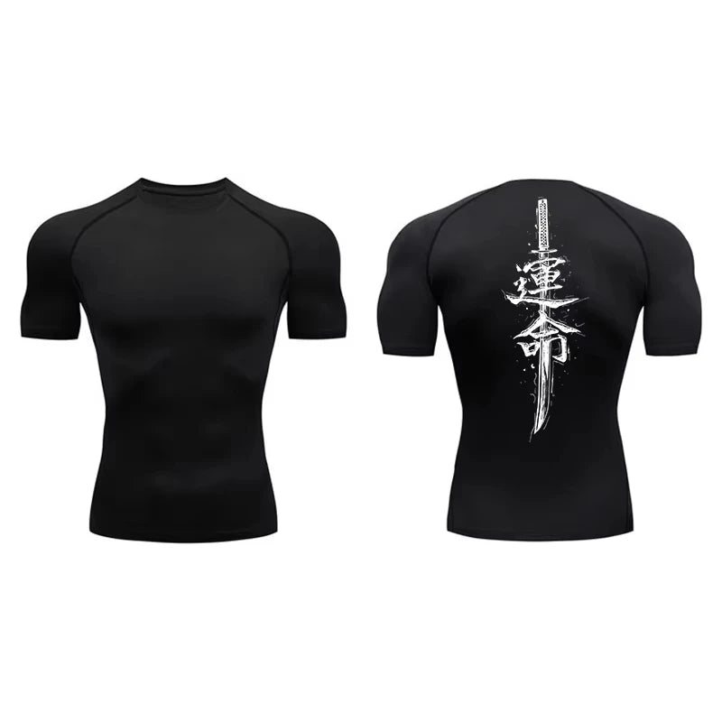 T-shirt de compression motifs japonais
