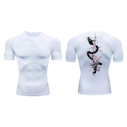 T-shirt de compression motifs japonais