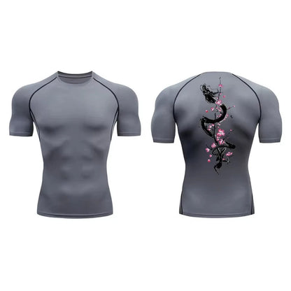 T-shirt de compression motifs japonais